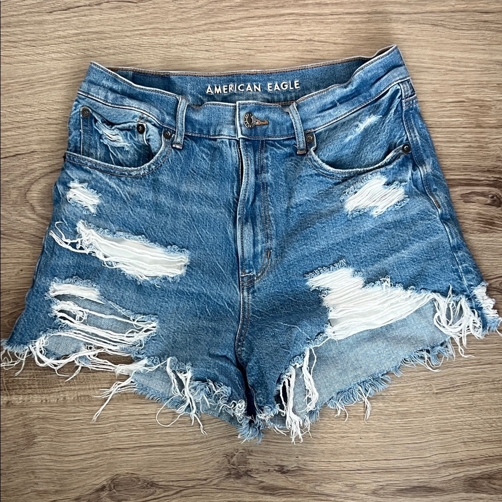 American Eagle Outfitters Ripped Blue Jean Shorts